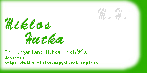 miklos hutka business card